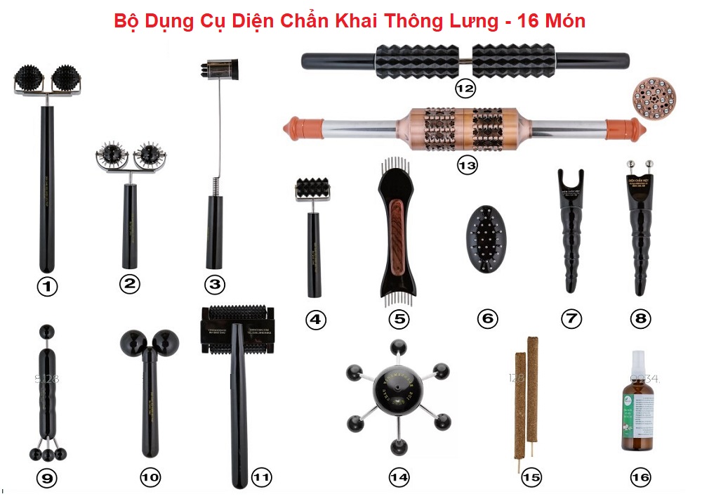 Bộ Dụng Cụ Diện Chẩn Khai Thông Lưng - 16 Món