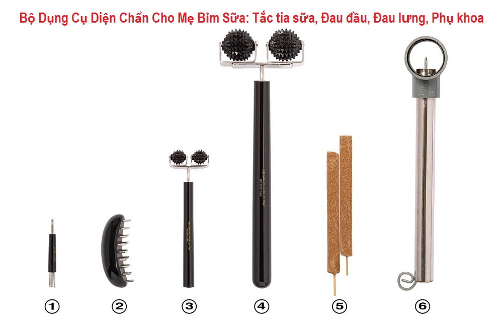 Bộ Dụng Cụ Diện Chẩn Cho Mẹ Bỉm Sữa: Tắc tia sữa, Đau đầu, Đau lưng, Phụ khoa