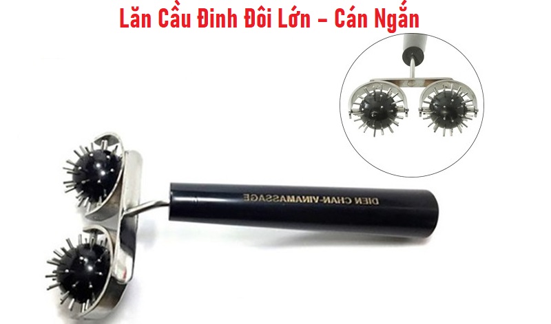 Lăn Cầu Đinh Đôi Lớn (inox tròn) - Cán Ngắn 19cm Diện Chẩn